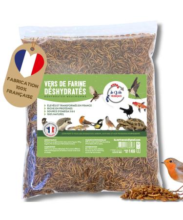 French Dehydrated Flour Worms - Food for Birds Fish Turtles Rodents Hedgehogs and Reptiles (5 kg)