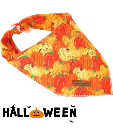 Halloween Dog Sandana - Washable Cotton Adjustable Towel for Small & Medium Dogs & Cats - Unique Style Paws Orange Pumpkin L L - Buy Online on GoSupps.com