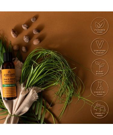 Ashanti Naturals Shea and Sweet Almond Oil for Hair and Body| Moisturizing Pure Body Oil for Dry Skin Scalp and Hair Fragrance: Coco Mango 4 oz  - Buy Online on GoSupps.com
