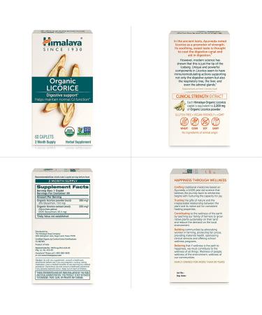 Himalaya Organic Licorice 600mg - Digestion, Gas & Heartburn Relief - 4 Month Supply (2 Pack) - Buy Online on GoSupps.com