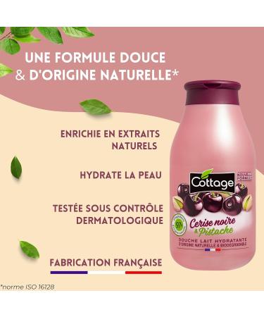 Cottage Gel Douche Lait Hydratant Cerise Noire et Pistache - 97% d'Ingr dients d'Origine Naturelle -250ml 250 ml (Lot de 1) - Buy Online on GoSupps.com