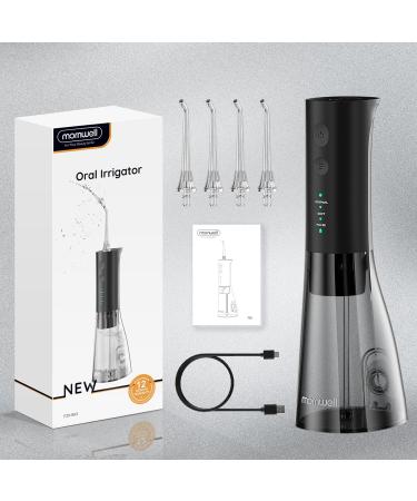 Mornwell Cordless Water Flosser - IPX7 Waterproof, 3 Modes, 4 Jet Tips, USB Rechargeable - Black - Buy Online on GoSupps.com