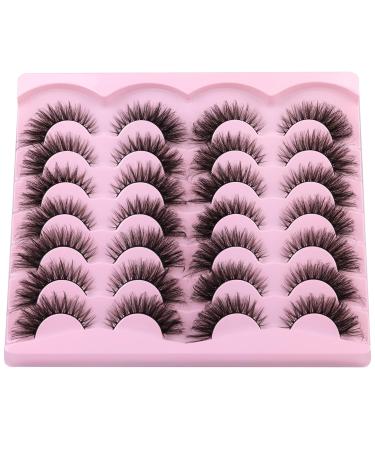 Fluffy Wispy Fox Eye Lashes 20MM D Curly Cat Eye Extension - 14 Pairs by Lanflower - Buy Online on GoSupps.com
