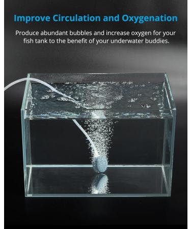 Nicrew Ultra-Quiet Aquarium Air Pump (Up to 100L) - Adjustable Flow 35 dB Includes Hose & Check Valve Energy-Efficient 1.7W - Buy Online on GoSupps.com