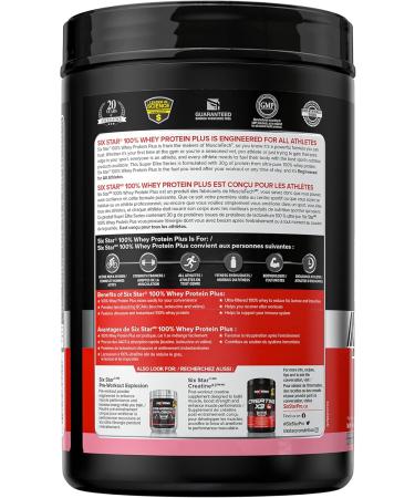 Whey Protein Powder Six Star 100% Whey Protein Plus Whey Protein Isolate & Peptides Lean Protein Powder for Muscle Gain Whey Isolate Protein Shake Strawberry 2 lbs Strawberry 20 Servings (Pack of 1) - Buy Online on GoSupps.com