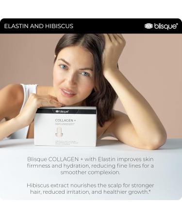 Blisque - Liquid Collagen Tri-Peptide Complex | with Biotin and Hyaluronic Acid | for Hair Skin and Nails | 30 Bottles | 30-Day Supply - Buy Online on GoSupps.com