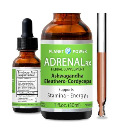 Adrenal Daily Liquid Drops. Supports Wellness & Energy. Supplement with Adaptogenic Herbs Ashwagandha Eleuthero Rhodiola & Cordyceps