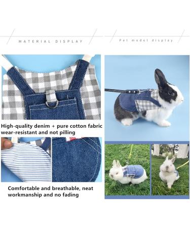 Adjustable Soft Rabbit Dishes & Leash Set - Perfect for Rabbits Cats & Guinea Pigs (Size L Blue) | International Shipping Available - Buy Online on GoSupps.com