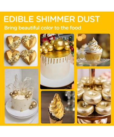 Buy Wwtop Gold Edible Glitter 5G | Food & Drink Glitter Powder for Cakes Chocolate Cupcakes & More - Perfect for Valentine's Day - Buy Online on GoSupps.com