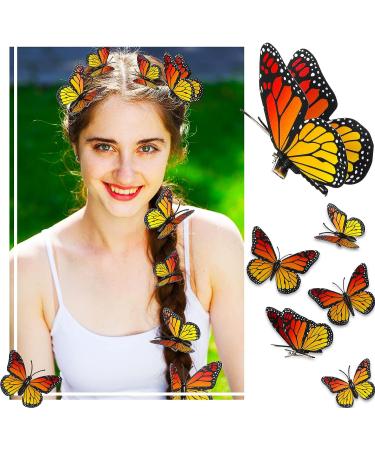 Monarch Butterfly Hair Clips - Orange Barrettes for Women, Girls, Teens - Halloween 3D Butterfly Clips - Cute and Kawaii Hair Accessories - Day of the Dead Party Favors (24) - Buy Online on GoSupps.com