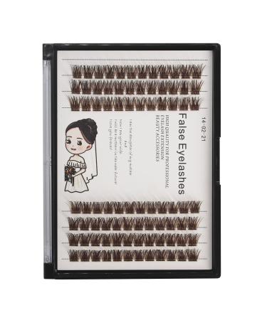 Bodermincer 84 Clusters/box Brown Cluster Wide Cluster Eyelashes Thick Individual Eyelash Extension Eyelashes Bunches DIY Home Eyelash Extension Professional Makeup False Eyelashes (12MM)