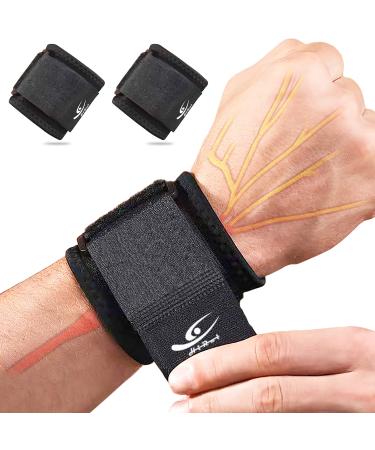 HiRui Wrist Compression Strap Wrist Brace Wrist Band Wrist Support for Fitness, Weight Lifting, Tendonitis, Carpal Tunnel Arthritis, Wrist Pain Relief, Wrist Wraps for Men Women, Adjustable (2 PCS)