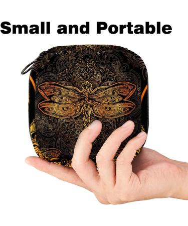 Vintage Retro Bandage Dragonfly Menstrual Bag | Portable Zipper Storage for Teens & Women - Buy Online on GoSupps.com