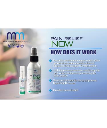Pain Relief Now Extra Strength Spray - Headache Relief Joint Pain Back Pain Sore Muscles Knee Pain 120 Milliliters with Bonus 8 Milliliters - Buy Online on GoSupps.com