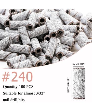 100pcs Zebra Nail Drill Bits & Sanding Bands - 240 Grit for Acrylic & Gel Nails | Upgrade 3.1mm Mandrel | Perfect for Manicures & Pedicures - Buy Online on GoSupps.com