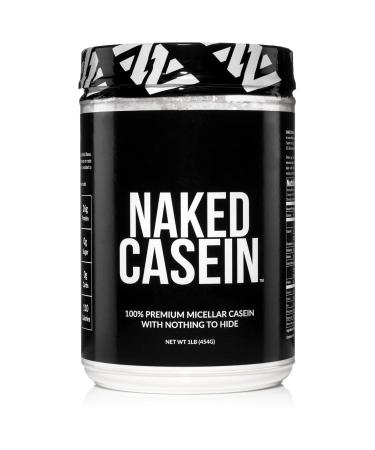 Naked Casein - 1LB 100% Micellar Casein Protein from US Farms - Bulk, GMO-Free, Gluten Free, Soy Free, Preservative Free - Stimulate Muscle Growth - Enhance Recovery - 15 Servings Unflavored 1 Pound (Pack of 1)