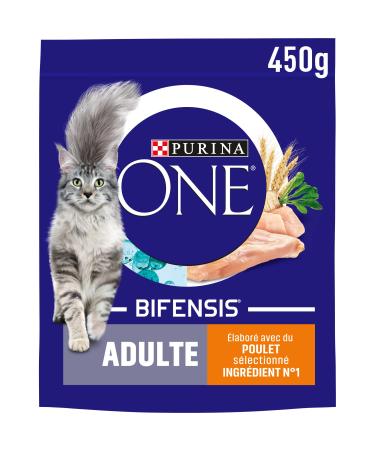 PURINA ONE Bifensis | Chicken Dry Food for Adult Cats | 450g Bag | Pack of 10
