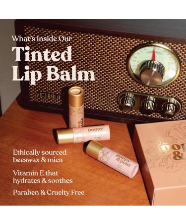 Poppy & Pout Natural Lip Tints Trio - Beeswax, Vitamin E, Coconut Oil - Cruelty Free - Buy Online on GoSupps.com