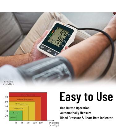 LotFancy Blood Pressure Monitor Upper Arm Large Cuff(12"-17 ) Accurate Adjustable Digital BP Machine Upper Arm Cuff 2 Users 120 Reading Memory BP Meter with Large Screen for Home Use - Buy Online on GoSupps.com