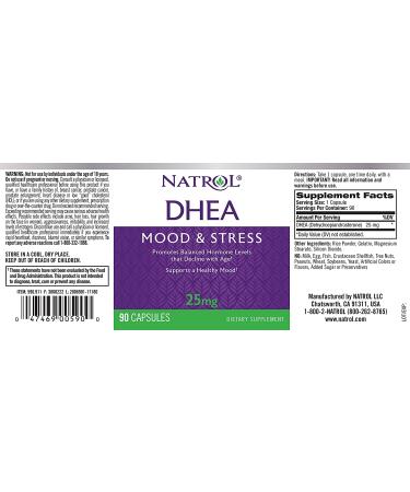 Natrol DHEA Tablets 25mg - Balanced Hormones, Mood & Healthy Aging Support - 90 Count - Buy Online on GoSupps.com