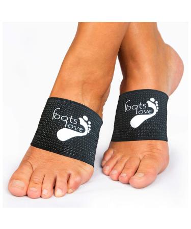 Foots Love Plantar Fasciitis Arch Support Compression Bands Lift & Highest Copper Content Re Leaves Pain For Men And Women. Pro Arch Pain Tip: Add Our Arch Gel Pads for even faster pain relief Black