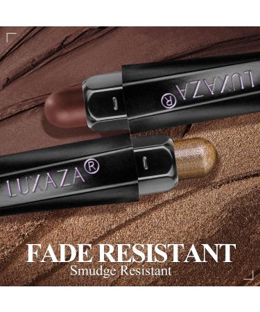 LUXAZA 6 PCS Brown Neutral Metallic Eyeshadow Stick - Waterproof & Long Lasting Eye Brightener and Liner Pen - Champagne Brown Cream Shimmer Eyeshadow Pencil - Buy Online on GoSupps.com