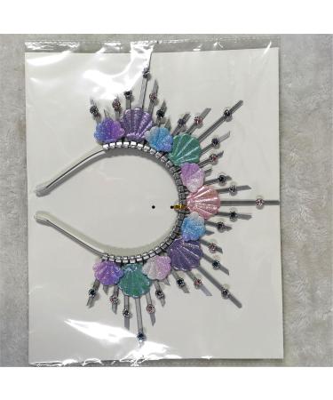 JeVenis Silver Shell Headband and Accessories Silver Halo Crown Hairpiece Mermaid Hair Band Hair Band with Spikes - Buy Online on GoSupps.com