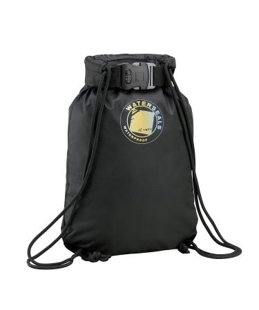WaterSeals Lewis N. Clark Cinch Locking Backpack | Waterproof Drawstring Bag | Anti-Theft Combination Lock | For Men & Women | Black