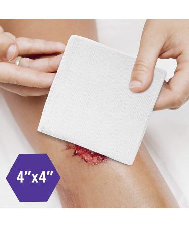 Medpride Surgical Sponges 200 Pack - 4'' x 4'' 8-Ply Gauze Pads for First Aid Wound Care - Non-Sterile, Nonstick, Disposable Absorbent Bandages - Buy Online on GoSupps.com