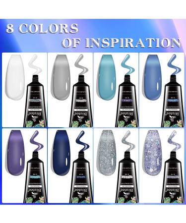 Poly Nail Extension Gel Kit - 8 Colors Builder Poly Nails Gel Set with Glitter, Base Top Coat, French Manicure Set - Perfect Valentine's Day Gift for Beginners - Buy Online on GoSupps.com