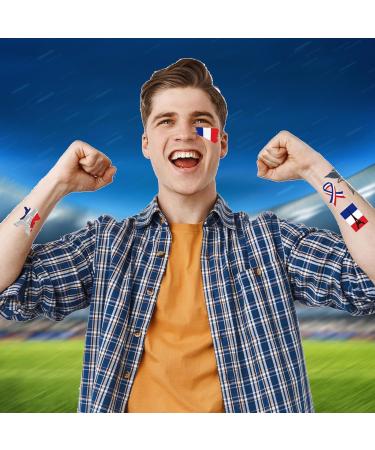 Besreey French Flag Stickers - Waterproof French Flag Body Stickers | Skin-Friendly Colorful Face Stickers Cute Sticker Set for Carnival - Buy Online on GoSupps.com