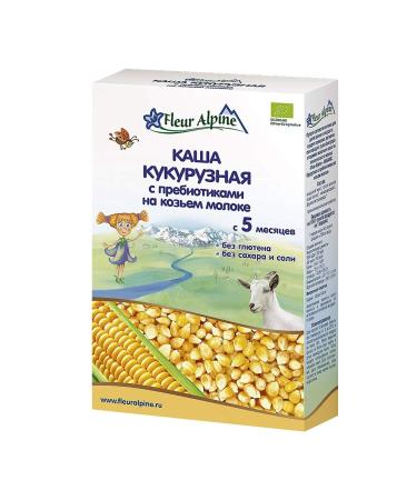 Fleur Alpine Corn Cereal with Prebiotics on Goat Milk 200g for Babies from 5 months From Germany