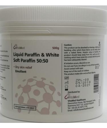 Vitamed Liquid Paraffin and White Soft Paraffin 50:50 Cream 500g Jar
