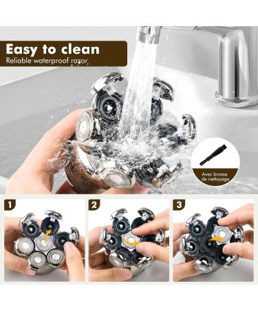 ETENTOUS Head Shaver for Bald Men - 2024 Upgraded 6-in-1 Electric Razor | IPX7 Waterproof, Wet/Dry, Type-C Charge | 90 Mins Longer Usage - Buy Online on GoSupps.com
