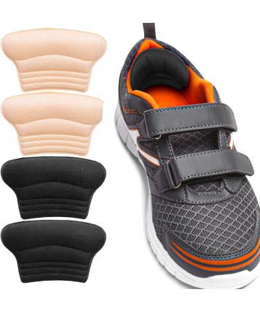 WLLHYF Kids Heel Grips - 4 Pieces Self-Adhesive Cushion Inserts for Better Shoe Fit | Prevent Skin Rubbing and Blisters | Suitable for Toddlers, Girls, Boys, and Women | Black & Skin Color - Buy Online on GoSupps.com