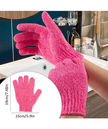 WIFUN 8 PCS Exfoliating Gloves for Body Scrubbing - Dead Skin Remover Mitt for Men and Women (Rose Red Orange White Yellow) - Buy Online on GoSupps.com