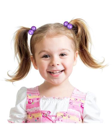 Expressions 24pc Large Elastic Hair Ties with Balls Collection - Brightly Colored Marble Finish Ponytail Holders for Girls - Twinbead Bubble Cute Hair Ties for Toddler Access - Buy Online on GoSupps.com