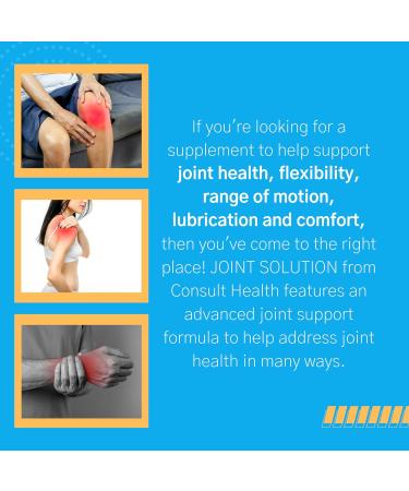 Consult Health Joint Solution Advanced Anti-Aging Total Joint Health Dietary Supplement with UC Type 2 Collagen Hyaluronic Acid Curcumin for Maximum Flexibility and Reducing Discomfort 90 Capsules - Buy Online on GoSupps.com