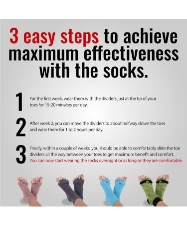 Foot Alignment Socks Green M - Correct Toes Alignment for Better Posture and Pain Relief - Buy Online on GoSupps.com