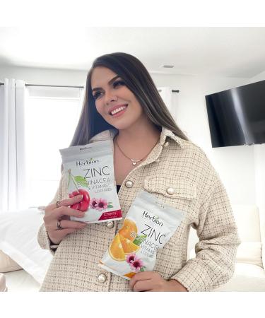 Herbion Naturals Zinc Echinacea & Vitamin C Lozenges with Natural Cherry Flavor - 25 CT Dietary Supplement for Adults & Children 5+ Supports Immune System Promotes Wellness for the Whole Family - Buy Online on GoSupps.com