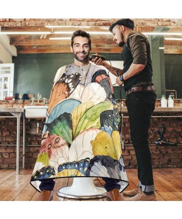 Visesunny Retro Butterfly Barber Cape | Anti-Static & Water-Resistant Hair Cutting Cape | Professional Salon Adjustable Polyester Cape for Hairstylists - Buy Online on GoSupps.com