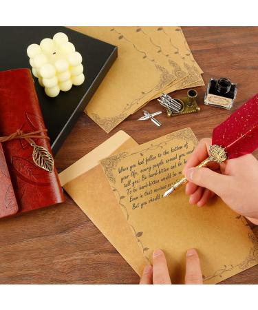 Victse Vintage Calligraphy Pencils & Retro Seal Dip Pen Set - 8 Replacement Tips & 5 Red Envelopes for Perfect Writing - Buy Online on GoSupps.com