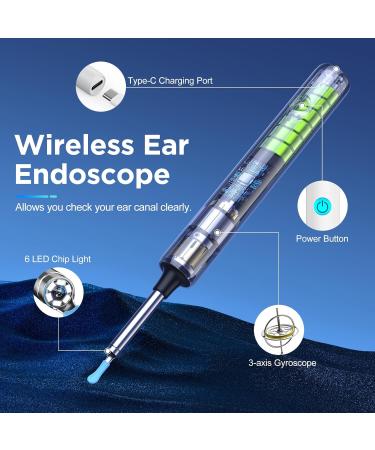 Wireless Ear Wax Removal Tool with Camera 1080P HD Otoscope Ear Cleaner for iOS & Android Intelligent Visual Ear Picker with 6 LED Lights - Buy Online on GoSupps.com