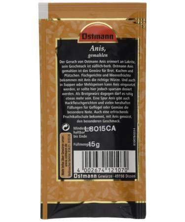 Ostmann Ground Anise - Pack of 15 (15 x 15g) | Premium Flavor for Baking & Cooking - Buy Online on GoSupps.com