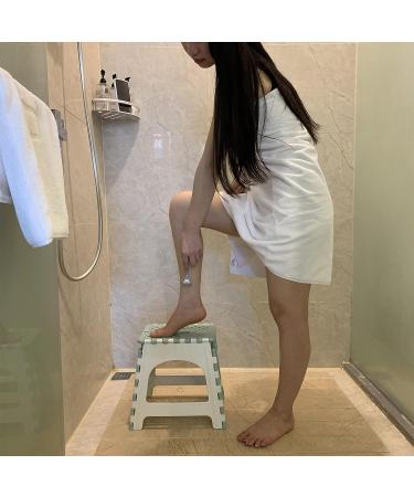 TRANOMOS Folding Shower Foot Rest - Waterproof Plastic Stool for Shaving Legs & Pedicures - Green - Buy Online on GoSupps.com