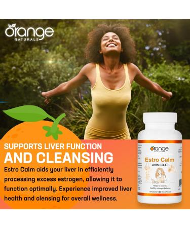 Orange Naturals - Estrogen Calm with Indole-3-Carbinol - 200mg 60 v-Caps - Womens Hormone Balance Supplement - Female Estrogen Supplements for Women - Estrogen Metabolism Supplement - I3C Supplement - Buy Online on GoSupps.com