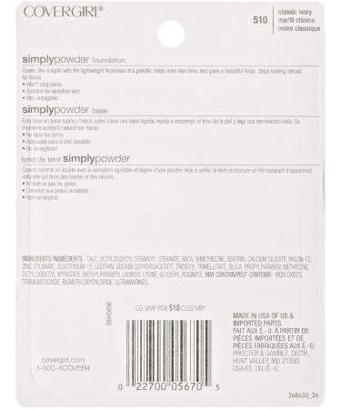 CoverGirl Clean Powder Foundation Classic Ivory 510 - Pack of 2, 0.41oz Compact - Buy Online on GoSupps.com