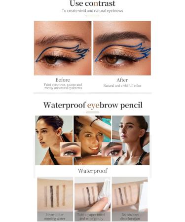 Eyebrow Pencil 4-Point Fork Tip Waterproof Eyebrow Pencil Smudgeproof Eyebrow Pencil Long Lasting Natural (4) - Buy Online on GoSupps.com