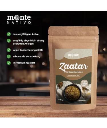 Zaatar Monte Nativo (250g) - pice de Zaatar s ch e avec soin - M lange d' pices aromatique et d licieux id al pour la p tisserie et les dips - pice orientale Zaatar 250 g (Lot de 1) - Buy Online on GoSupps.com