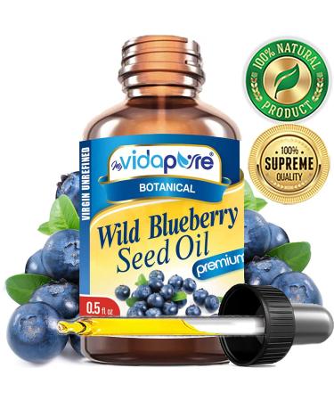MYVIDAPURE WILD BLUEBERRY SEED OIL 100% Pure Unrefined Virgin Cold Pressed. Moisturizer for Face Skin Hair Nails Scars Anti Aging (0.5 Fl Oz) 0.5 Fl Oz (Pack of 1) - Buy Online on GoSupps.com